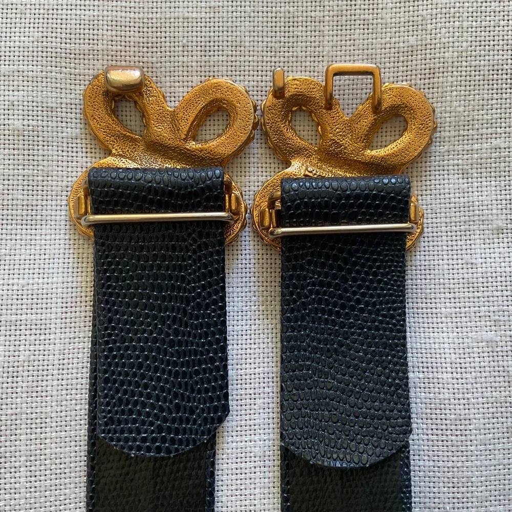 Douglas Paquette Vintage 80’s Signed Celtic Knot / Flower Buckle Snakeskin Belt